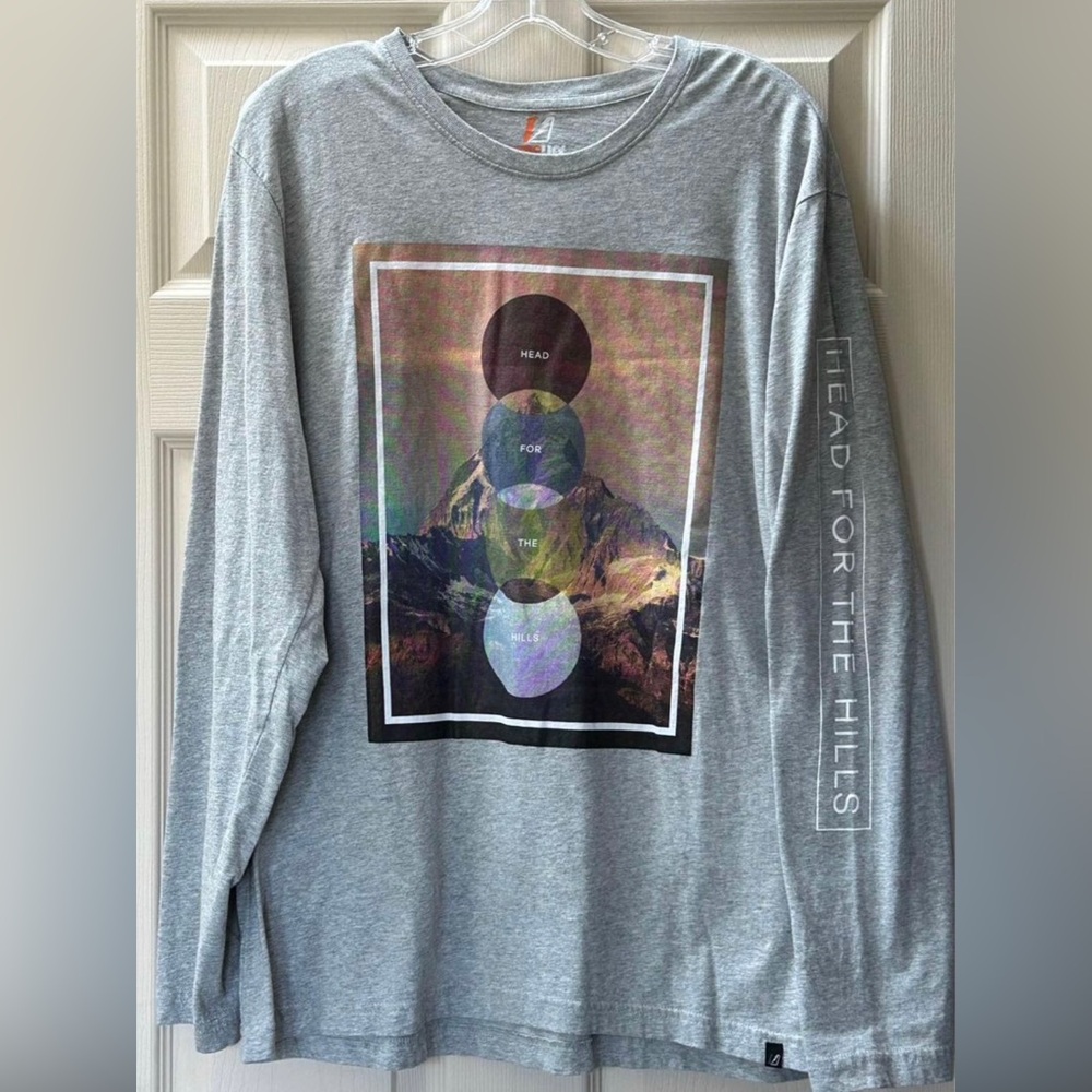 Men’s Amplify Graphic Print Long Sleeve Jersey Top Shirt Size XL